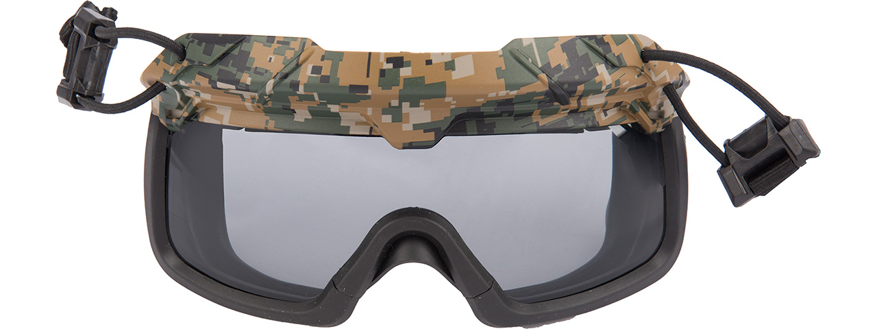 Lancer Tactical Helmet Safety Goggles [Smoke Lens] (DIGITAL WOODLAND)