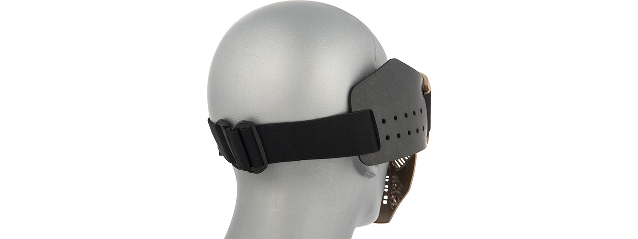 Lancer Tactical Ventilated Airsoft Full Face Mask [Clear Lens] (TAN) - Click Image to Close