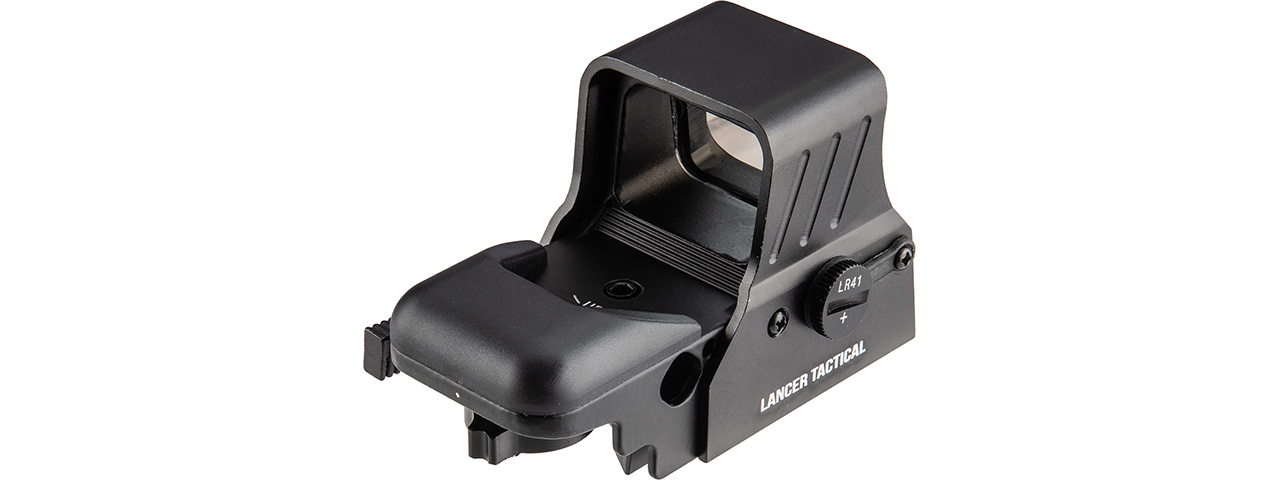 Lancer Tactical 4-Reticle Red/Green Dot Reflex Sight w/ QD Mount (BLACK) - Click Image to Close