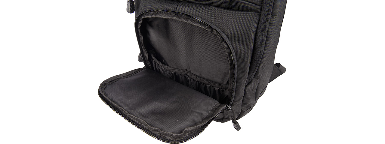 Lancer Tactical 1000D EDC Commuter MOLLE Backpack w/ Concealed Holder (BLACK) - Click Image to Close