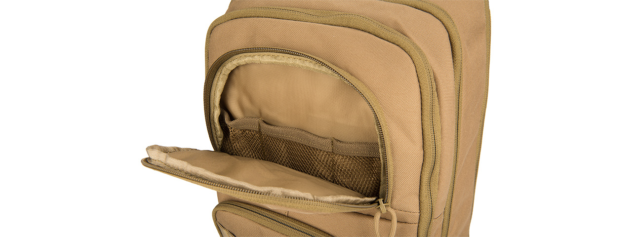 Lancer Tactical 1000D EDC Commuter MOLLE Backpack w/ Concealed Holder (KHAKI) - Click Image to Close