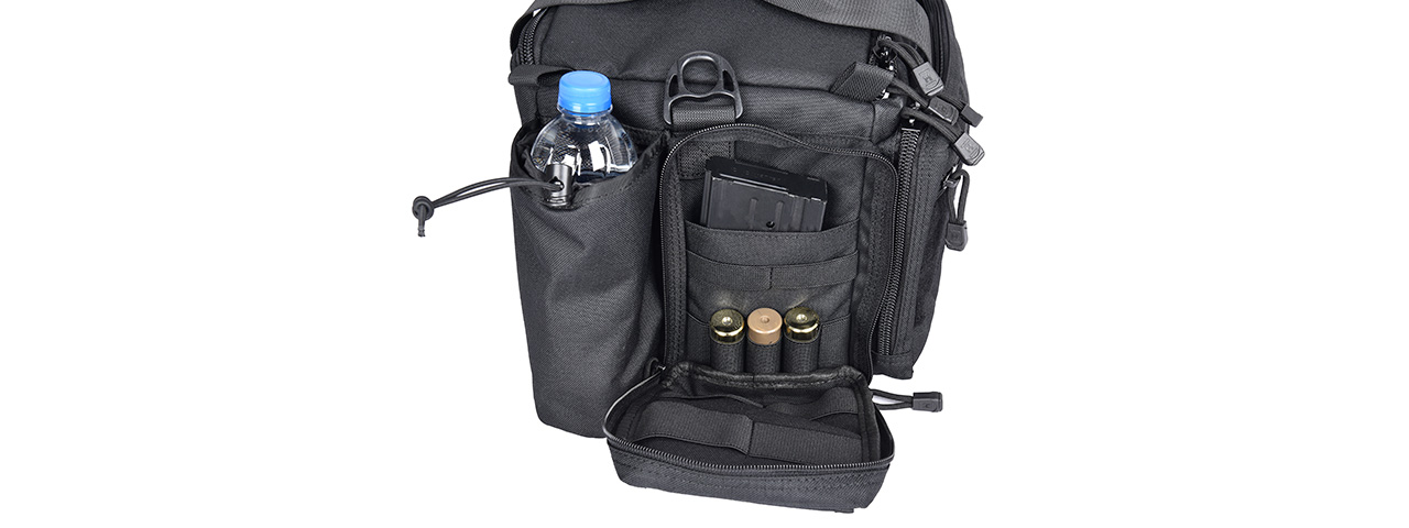 Lancer Tactical Shooting Range Bag w/ Shoulder Strap [Weather Resistant] (BLACK) - Click Image to Close