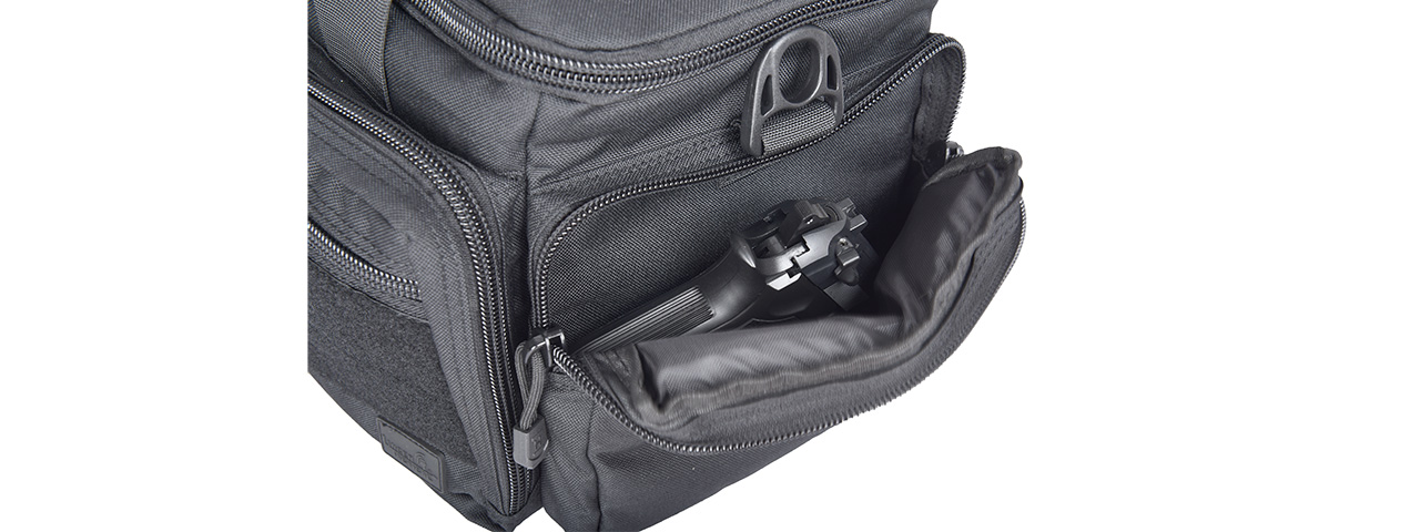 Lancer Tactical Shooting Range Bag w/ Shoulder Strap [Weather Resistant] (BLACK) - Click Image to Close