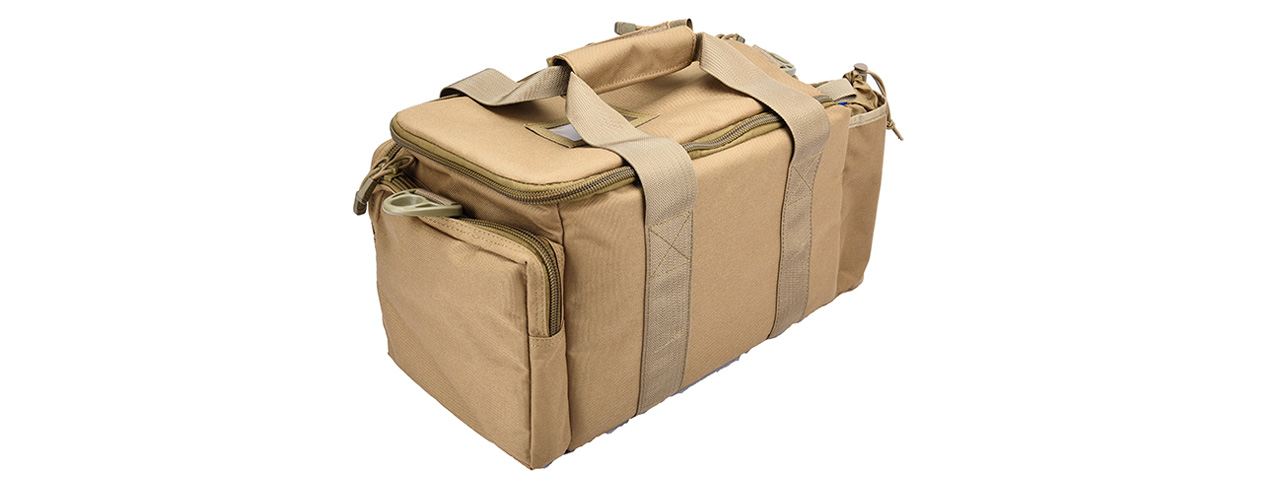 Lancer Tactical Weather Resistant Shooting Range Bag w/ Shoulder Strap (Color: Khaki)