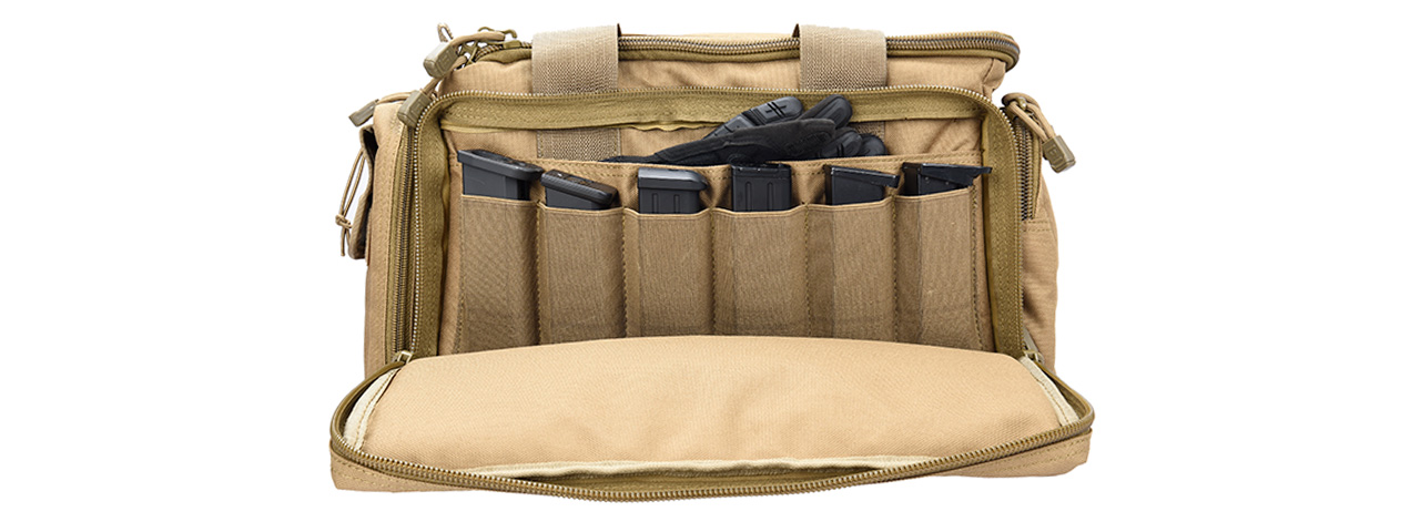 Lancer Tactical Weather Resistant Shooting Range Bag w/ Shoulder Strap (Color: Khaki)