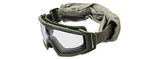 Lancer Tactical Rage Protective Green Airsoft Goggles (CLEAR LENS)