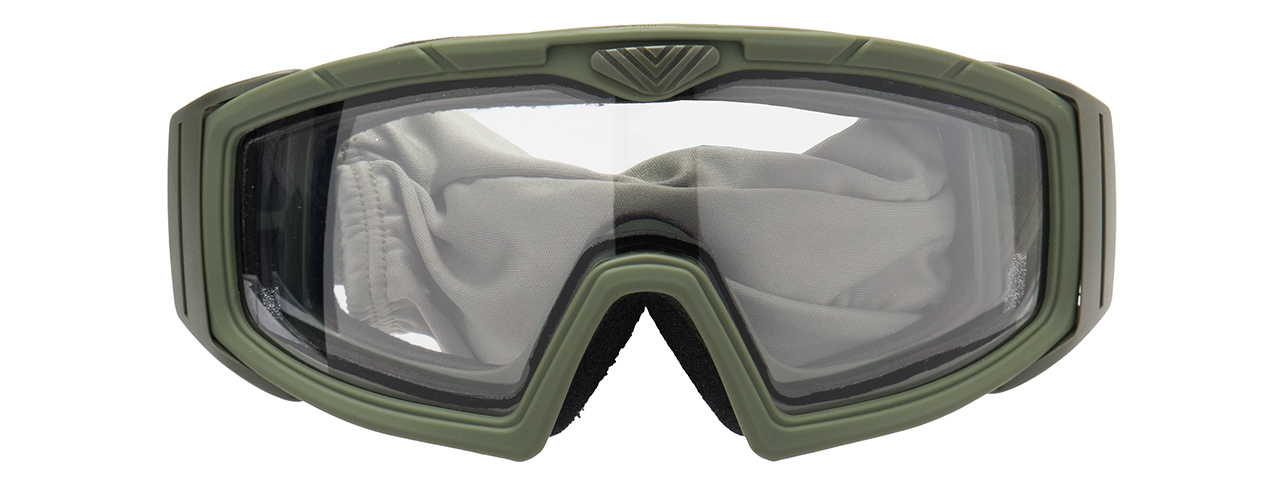 Lancer Tactical Rage Protective Green Airsoft Goggles (CLEAR LENS) - Click Image to Close