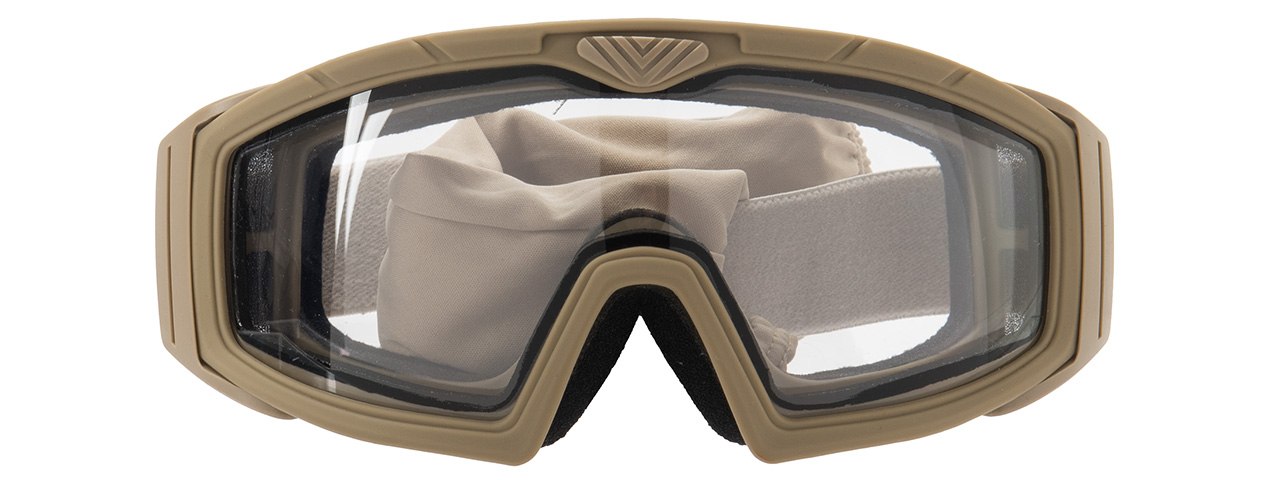 Lancer Tactical Rage Protective Tan Airsoft Goggles (CLEAR LENS)