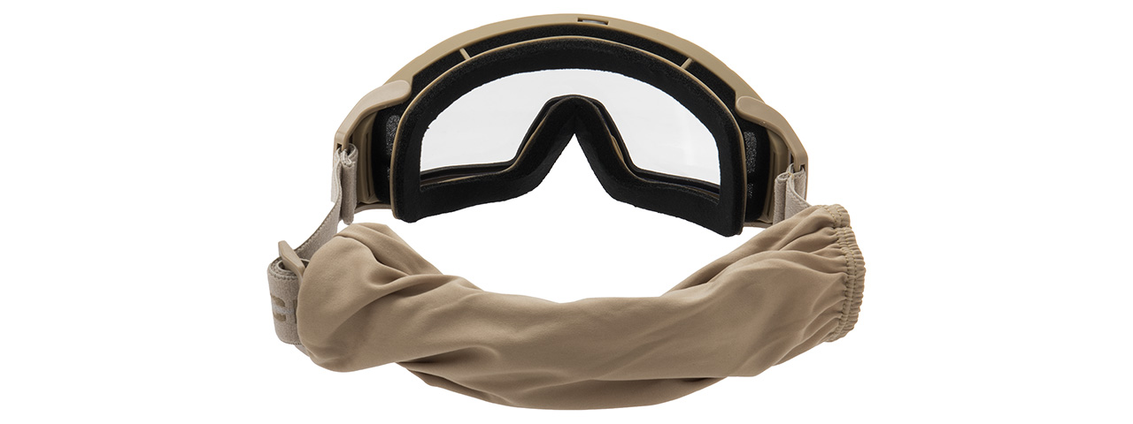 Lancer Tactical Rage Protective Tan Airsoft Goggles (CLEAR LENS) - Click Image to Close