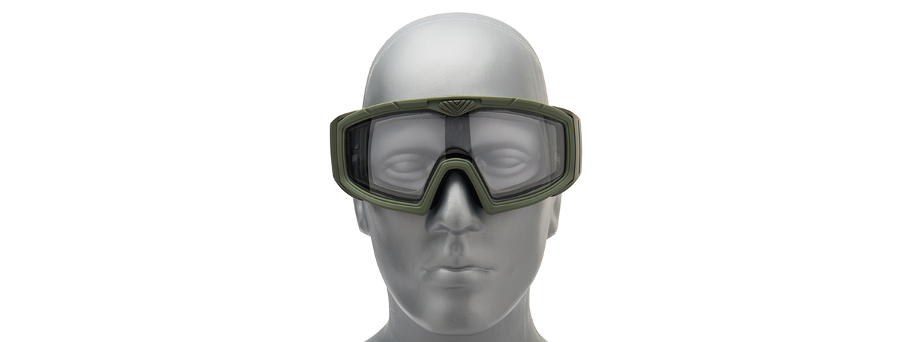 Lancer Tactical Rage Protective Green Airsoft Goggles (SMOKE/YELLOW/CLEAR LENS)