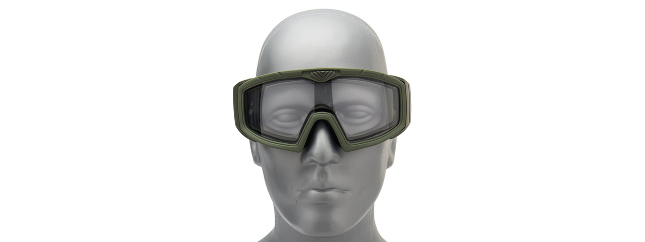 Lancer Tactical Rage Protective Green Airsoft Goggles (SMOKE/YELLOW/CLEAR LENS) - Click Image to Close