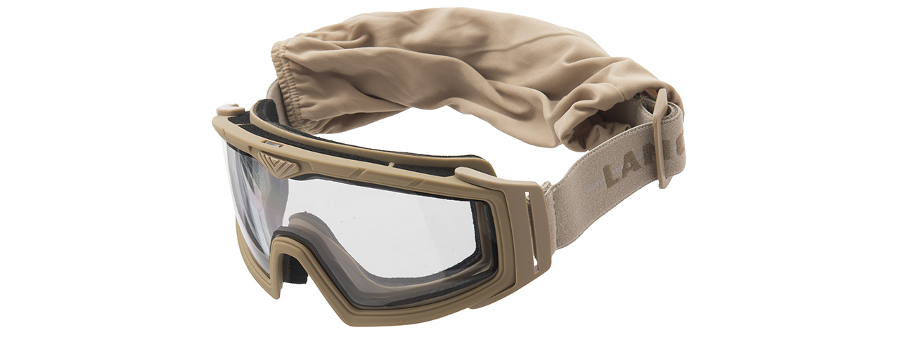 Lancer Tactical Rage Protective Tan Airsoft Goggles (SMOKE/YELLOW/CLEAR LENS)