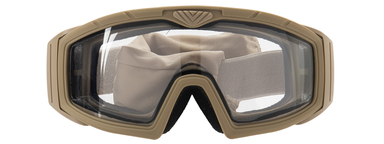 Lancer Tactical Rage Protective Tan Airsoft Goggles (SMOKE/YELLOW/CLEAR LENS) - Click Image to Close