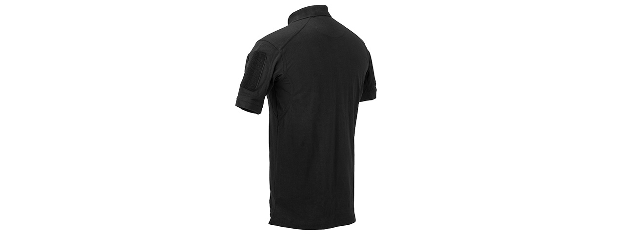 Lancer Tactical Polyester Fabric Polo Shirt [Medium] (BLACK)