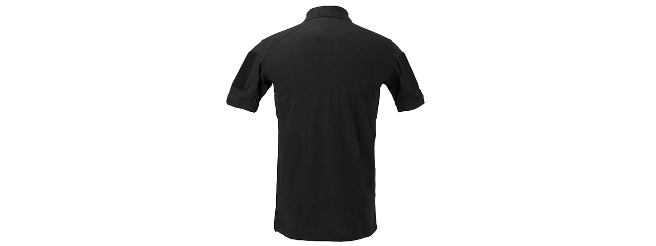 Lancer Tactical Polyester Fabric Polo Shirt [Small] (BLACK) - Click Image to Close