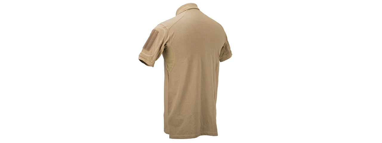 Lancer Tactical Polyester Fabric Polo Shirt [Large] (TAN)