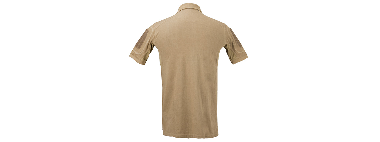 Lancer Tactical Polyester Fabric Polo Shirt [X-Small] (TAN) - Click Image to Close