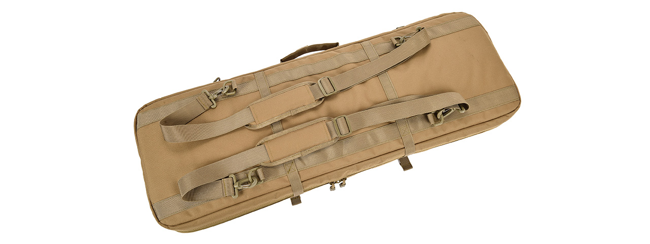Lancer Tactical 1000D Nylon 3-Way Carry 35" Double Rifle Gun Bag (KHAKI) - Click Image to Close