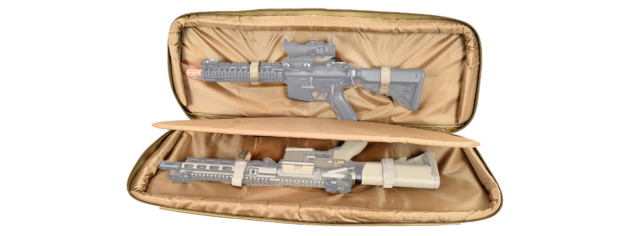 Lancer Tactical 1000D Nylon 3-Way Carry 35" Double Rifle Gun Bag (KHAKI)