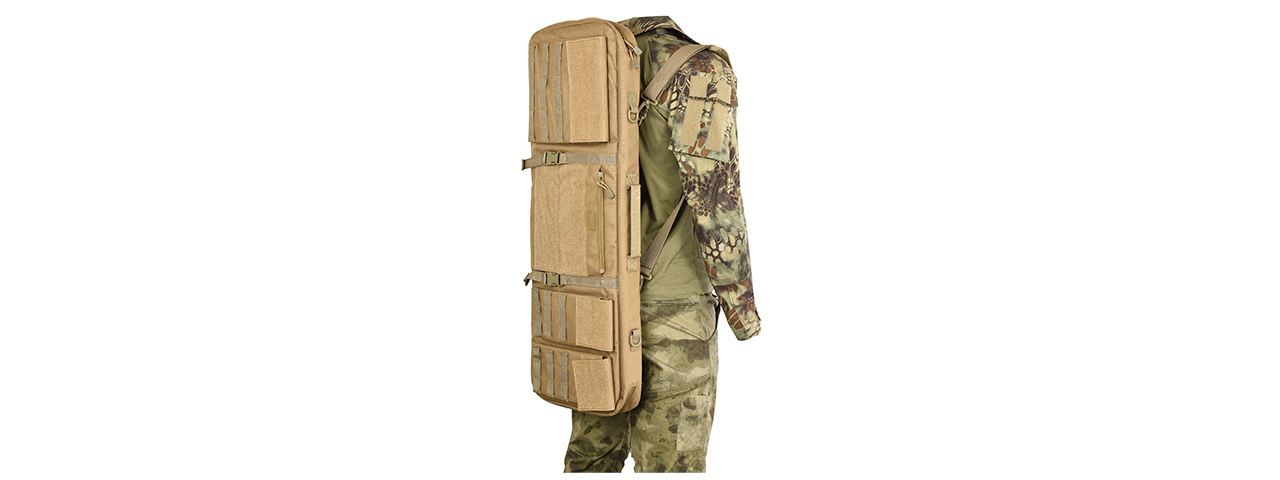 Lancer Tactical 1000D Nylon 3-Way Carry 35" Double Rifle Gun Bag (KHAKI)