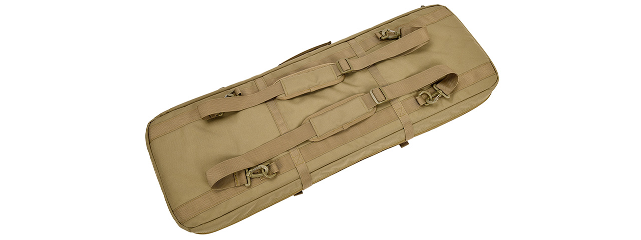 Lancer Tactical 1000D Nylon 3-Way Carry 35" Double Rifle Gun Bag (TAN) - Click Image to Close