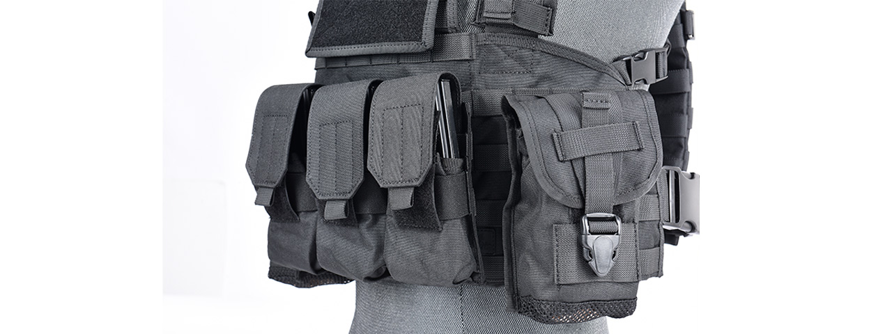 CA-307BN NYLON MODULAR CHEST RIG (BK) - Click Image to Close