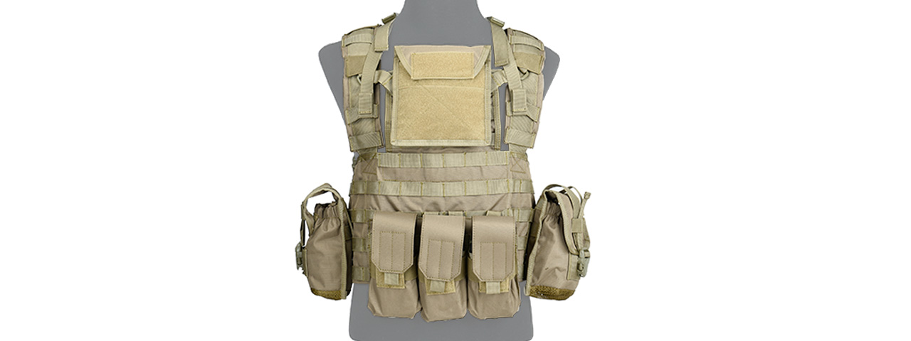 Lancer Tactical CA-307 Modular Chest Rig PALS MOLLE Vest w/ Hydration Pack Slot