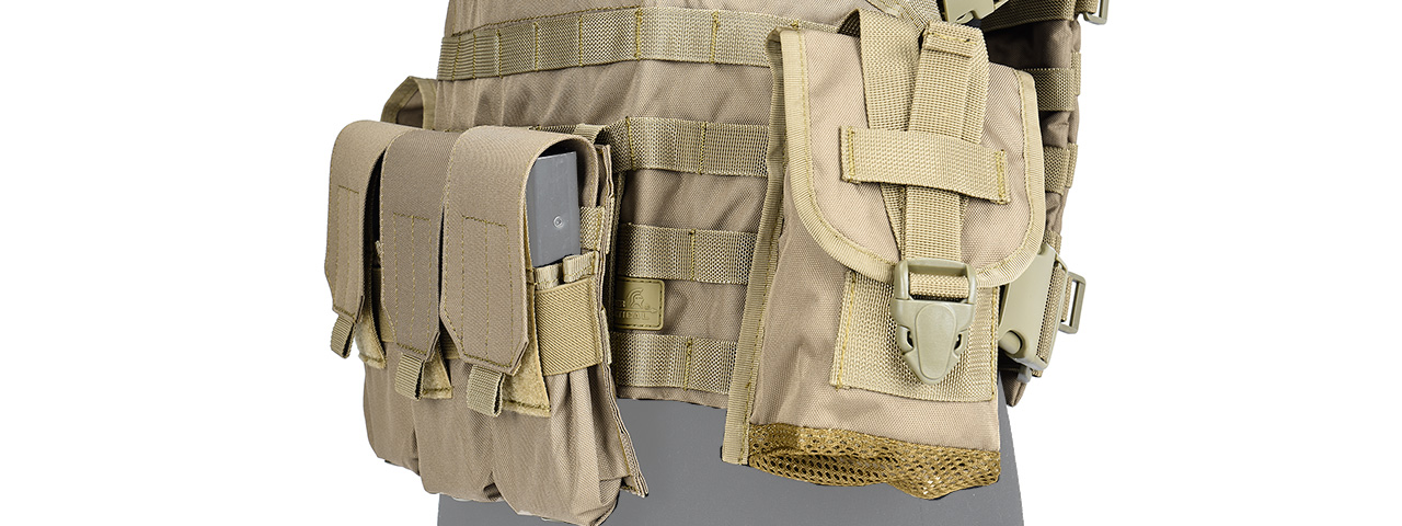 Lancer Tactical CA-307 Modular Chest Rig PALS MOLLE Vest w/ Hydration Pack Slot