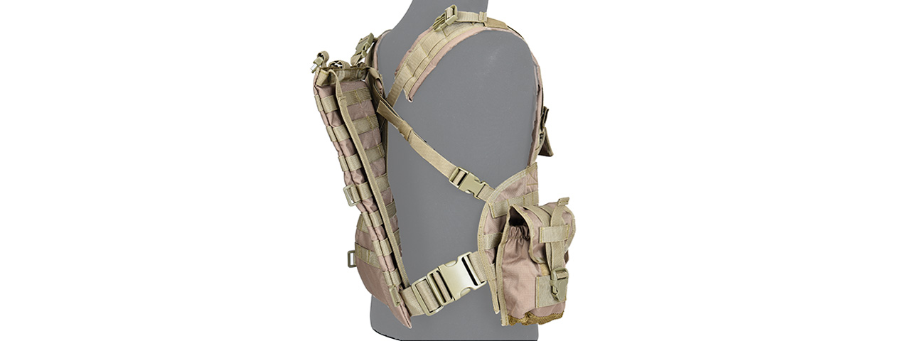 Lancer Tactical CA-307 Modular Chest Rig PALS MOLLE Vest w/ Hydration Pack Slot - Click Image to Close