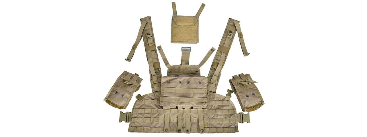 Lancer Tactical CA-307 Modular Chest Rig PALS MOLLE Vest w/ Hydration Pack Slot