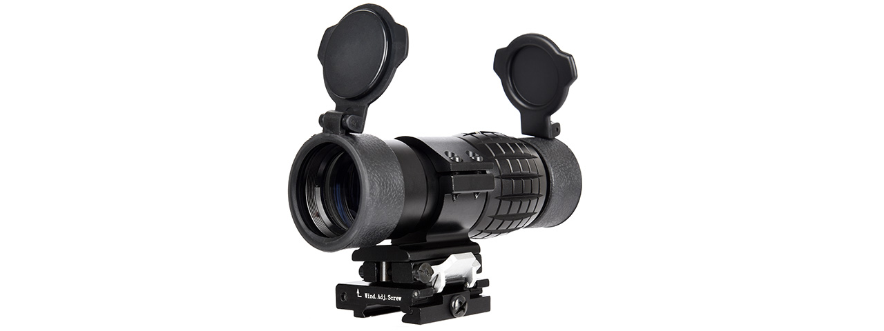 Lancer Tactical 1-3X Adjustable Magnifier w/ Picatinny Mount (BLACK) - Click Image to Close