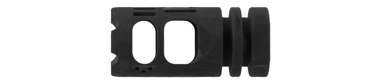 Lancer Tactical Tactical Hybrid Airsoft Muzzle Brake Compensator (BLACK) - Click Image to Close