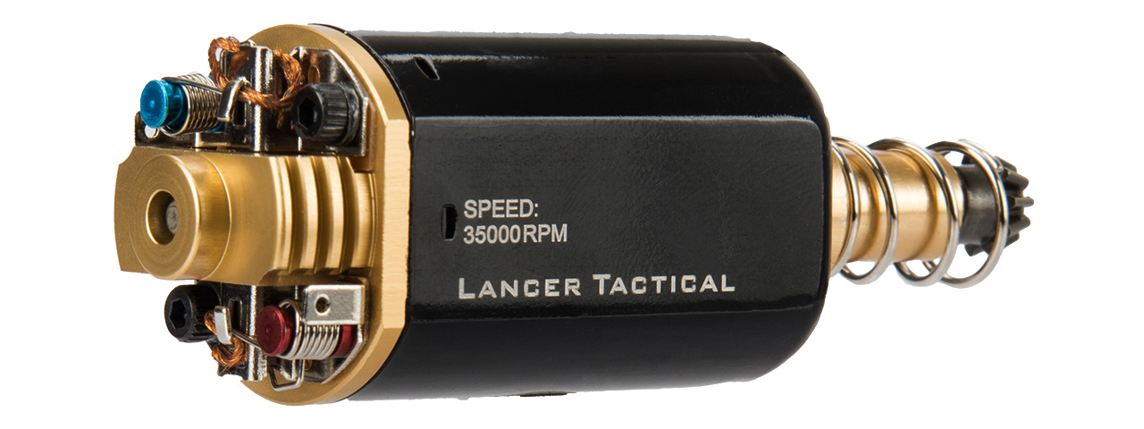 Lancer Tactical Long Type Super High Torque AEG Motor Version 2 [35,000 RPM] (BLACK/GOLD) - Click Image to Close