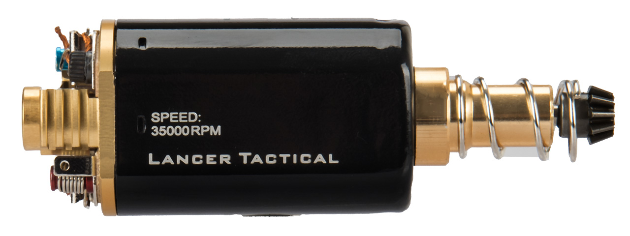 Lancer Tactical Long Type Super High Torque AEG Motor Version 2 [35,000 RPM] (BLACK/GOLD) - Click Image to Close