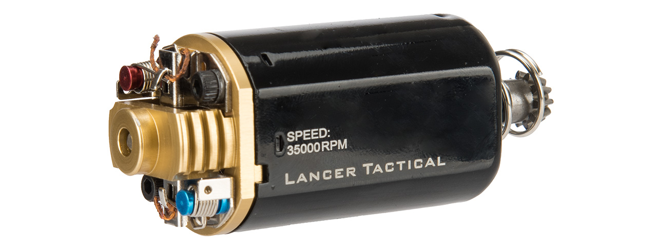 Lancer Tactical Short Type Super High Torque AEG Motor Version 3 [35,000 RPM] (BLACK/GOLD) - Click Image to Close