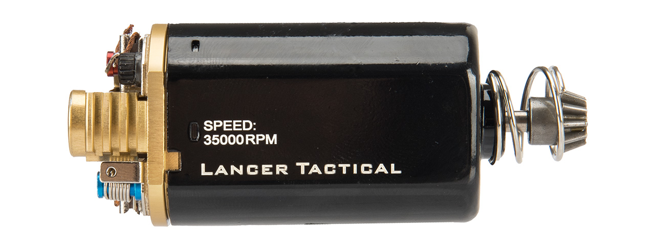 Lancer Tactical Short Type Super High Torque AEG Motor Version 3 [35,000 RPM] (BLACK/GOLD) - Click Image to Close