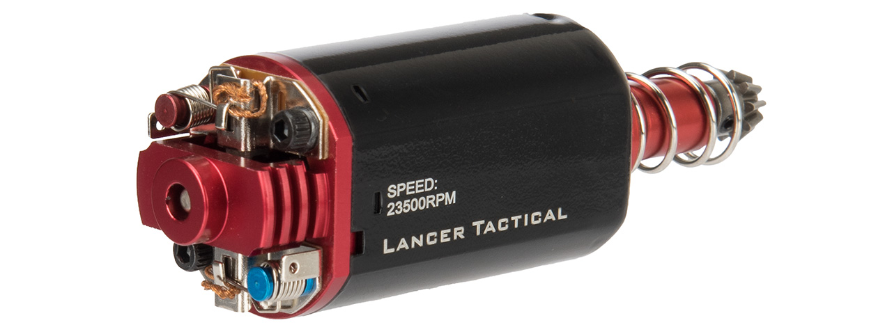 Lancer Tactical Long Type High Speed AEG Motor Version 2 [23,500 RPM] (RED/BLACK) - Click Image to Close