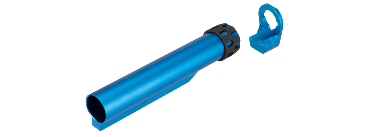 Lancer Tactical Buffer Tube, Extended End Plate, and Enhanced Castle Nut (BLUE ) - Click Image to Close