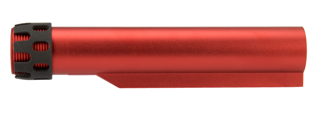 Lancer Tactical Buffer Tube, Extended End Plate, and Enhanced Castle Nut (RED)