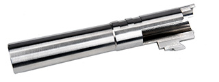 COWCOW Bull Style Threaded Outer Barrel for TM Hi-Capa 4.3 GBB Pistols (SILVER)