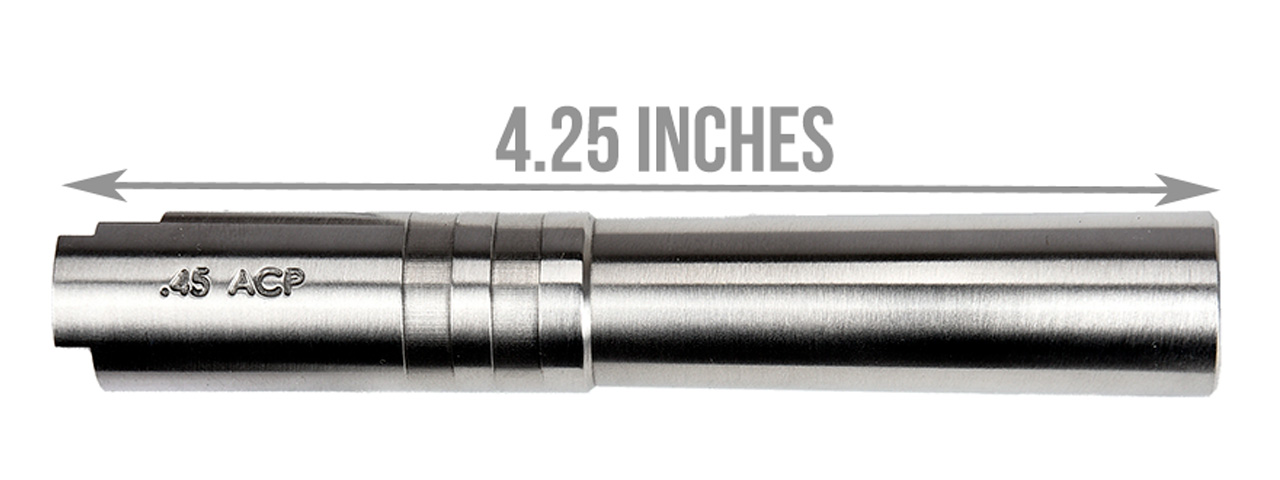COWCOW Bull Style Threaded Outer Barrel for TM Hi-Capa 4.3 GBB Pistols (SILVER) - Click Image to Close