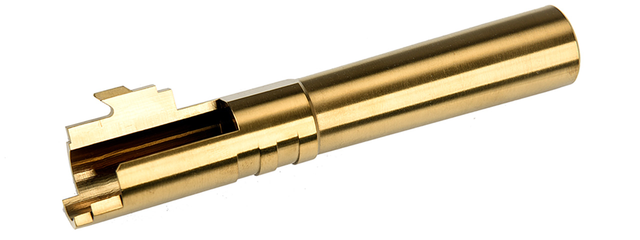 COWCOW Bull Style Threaded Outer Barrel for TM Hi-Capa 4.3 GBB Pistols (GOLD) - Click Image to Close