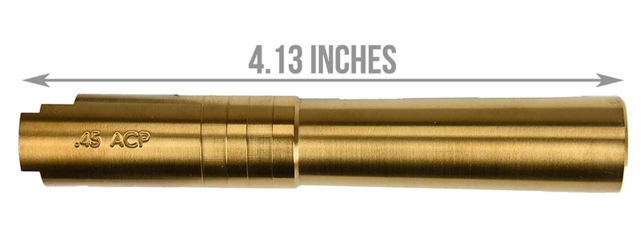 COWCOW Bull Style Threaded Outer Barrel for TM Hi-Capa 4.3 GBB Pistols (GOLD) - Click Image to Close