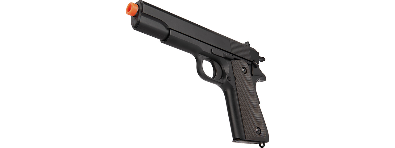 Double Bell M1911A1 Metal Body Airsoft Spring Pistol (Black) - Click Image to Close