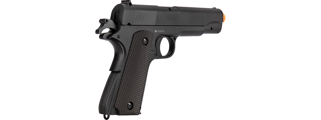 Double Bell M1911A1 Metal Body Airsoft Spring Pistol (Black) - Click Image to Close