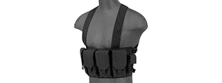 Rugged Tactical Chest Rig w/ 6X Magazine Pouches [1000D] (BLACK)
