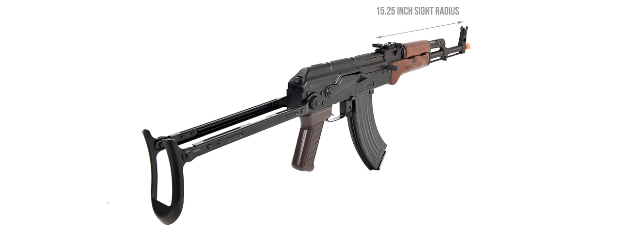E&L Airsoft AK AIMS Platinum AEG Airsoft Rifle w/ Real Wood Furniture (BLACK) - Click Image to Close
