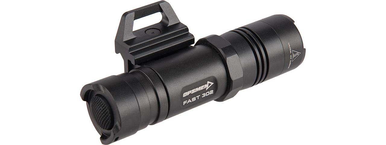 Opsmen FAST 302R WeaponLight 400-Lumen Flashlight for Picatinny Rail (BLACK) - Click Image to Close