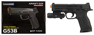 UK ARMS G53 Airsoft Spring Pistol w/ Laser (BLACK)
