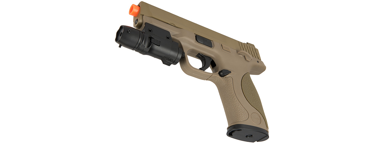 UK ARMS G53 Airsoft Spring Pistol w/ Laser (TAN) - Click Image to Close